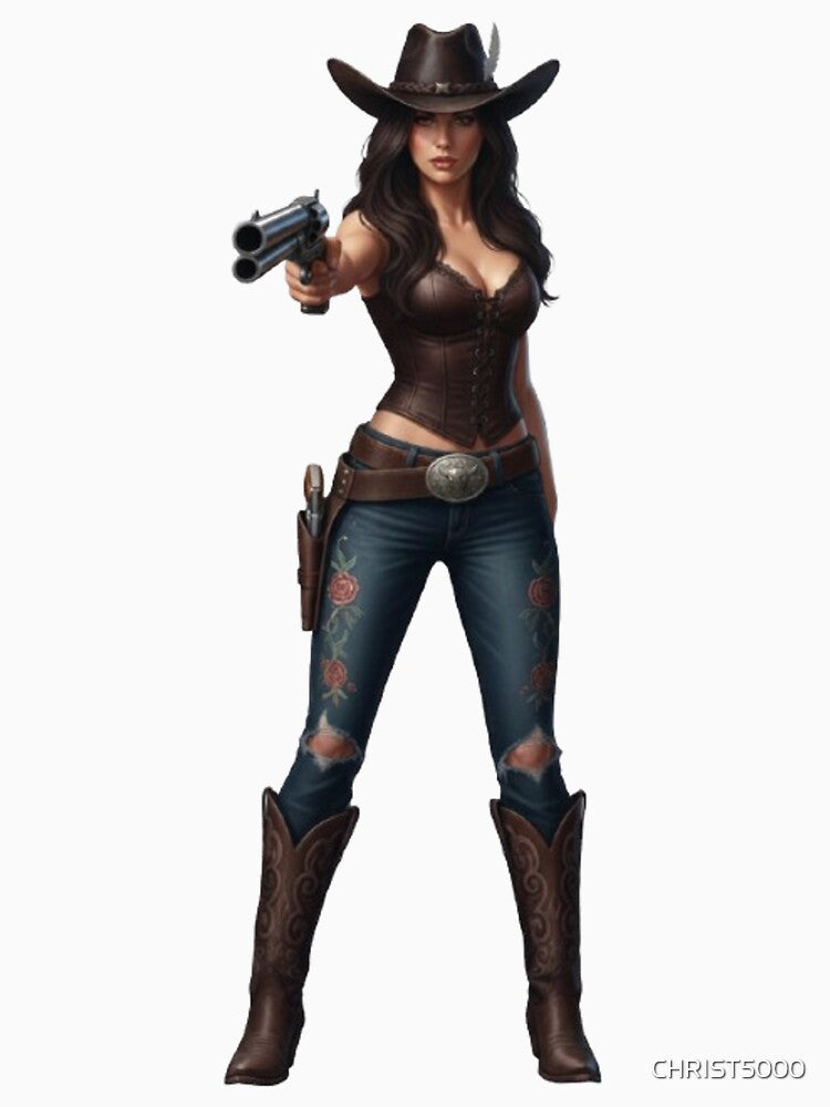 A cowgirl with an intense gaze by CHRIST5000