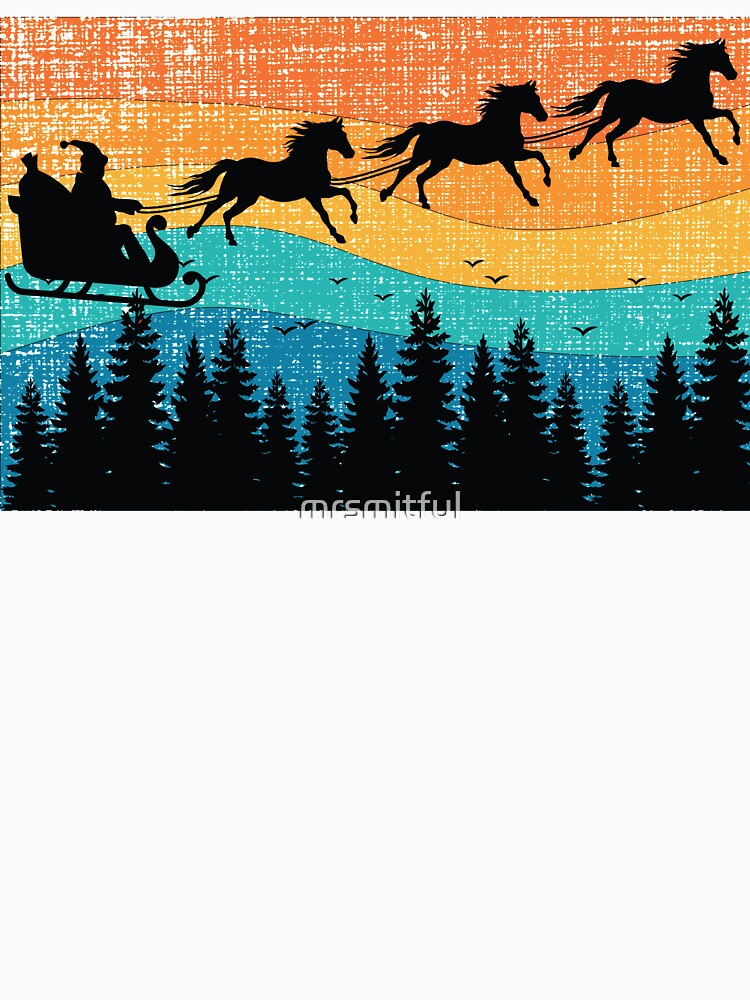 Retro Christmas Horse Riding Santa Vintage 70s 80s Xmas by mrsmitful