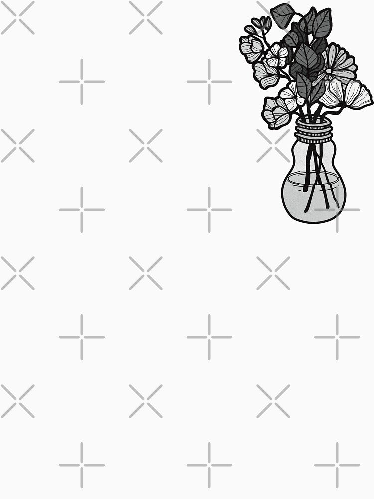 Flowers In Unusual Vase - Black & White by PepperLime