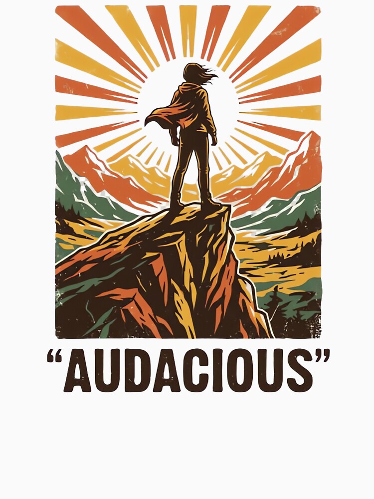 Audacious Vintage Adventure Mountain Retro 1970s Travel Poster T-Shirt by urbinet