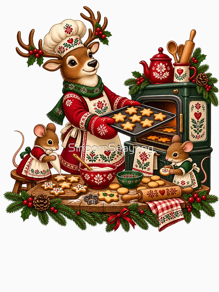 Reindeer and Mice Christmas Cookie Bakery by SiripornSeaynng