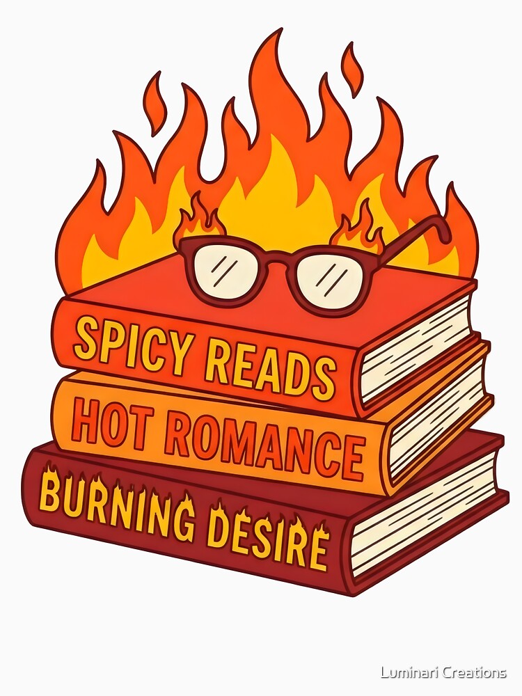Spicy Romance Books Burning – Hot Reads Desire Fire, BookTok Book Lover Reader Gift Design by Luminari Creations
