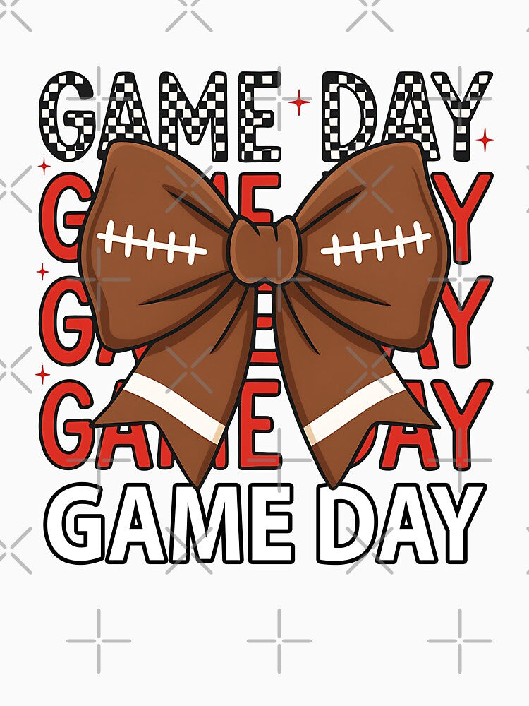 Game Day Bow – Cute Football Cheerleader Design by HasHs