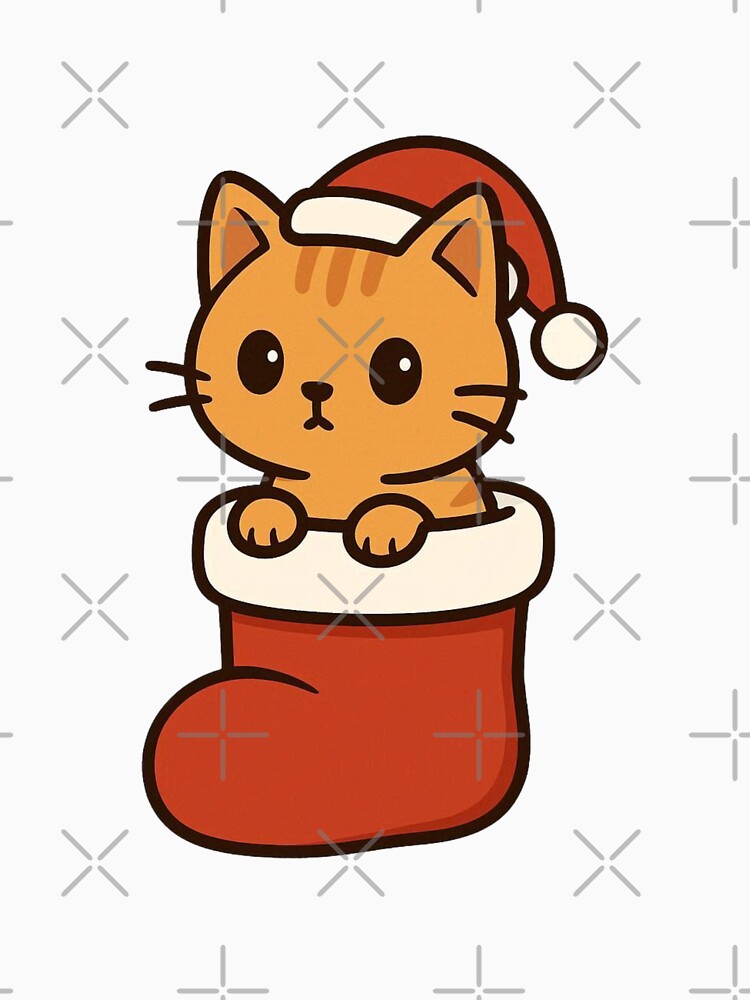 Cat in Santa Stocking – Cute Christmas Kitty by Confuzz1ed