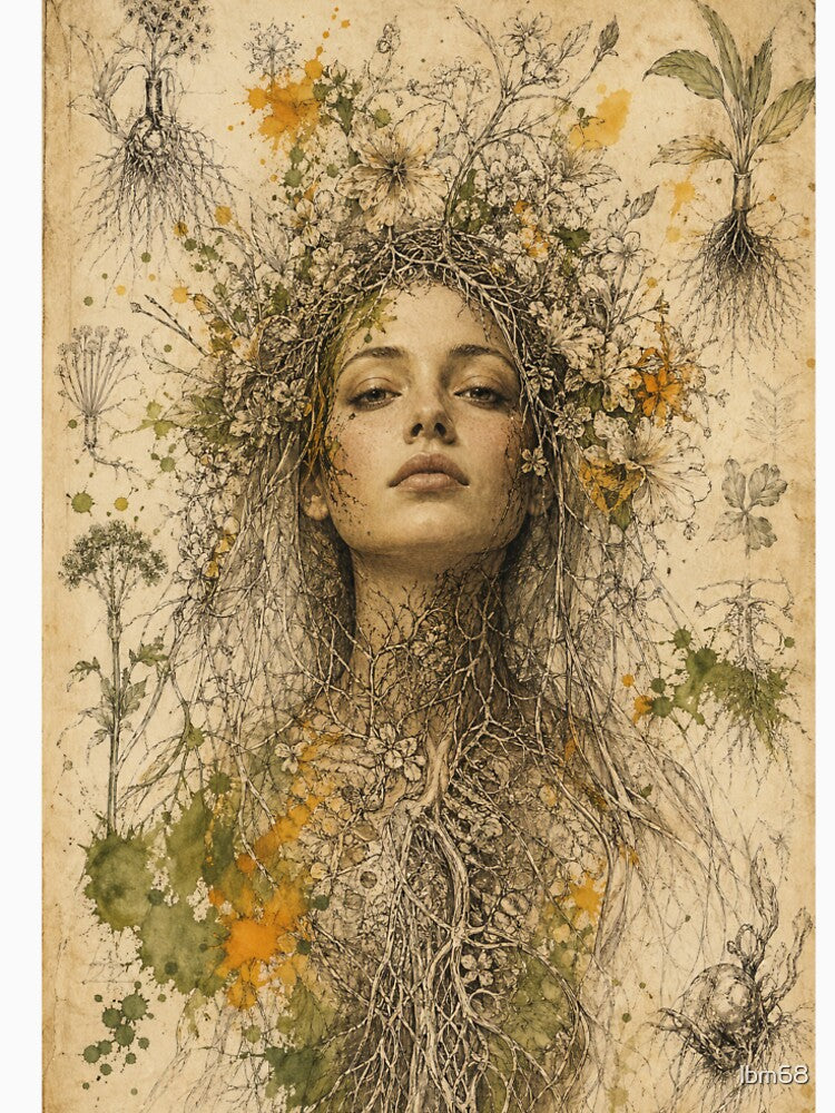 Rooted Soul – Botanical Anatomy Portrait by lbm68