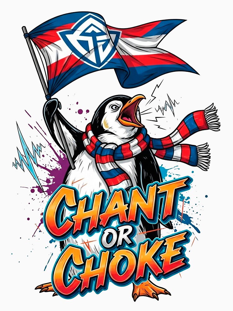 Chant Or Choke Penguin Mascot Sticker T-Shirt Hoodie by SholoStudio