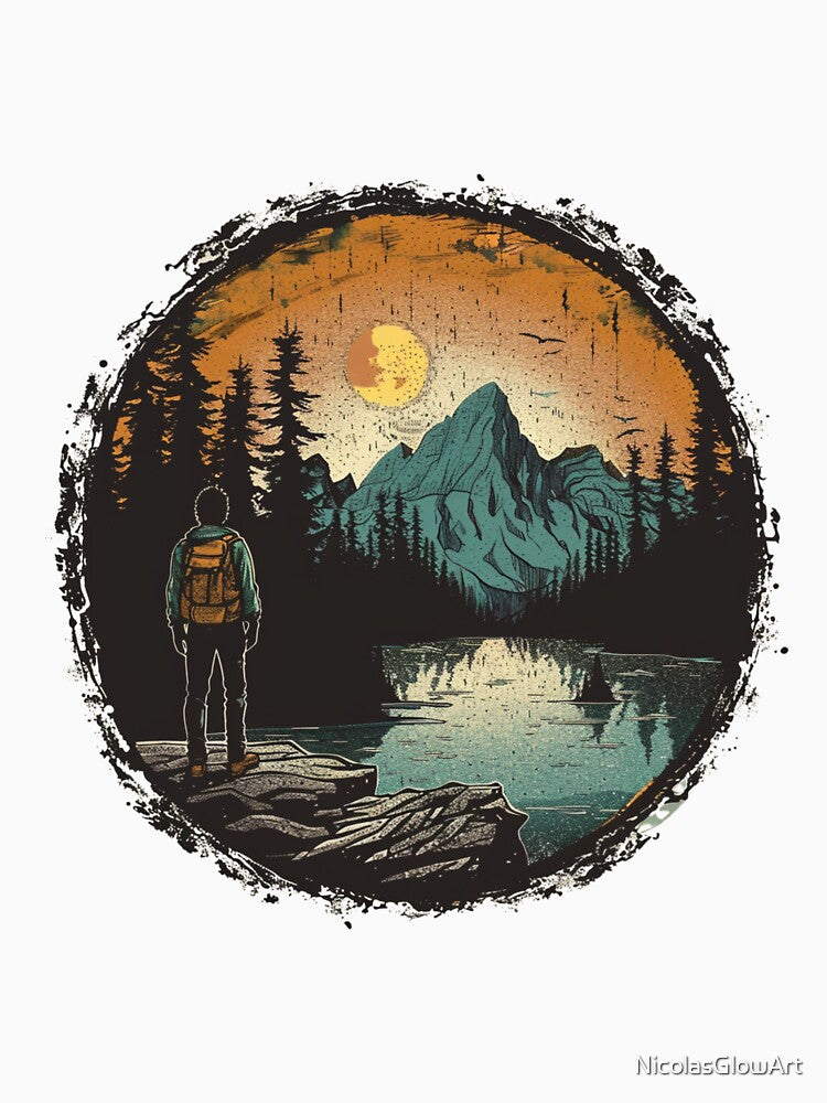 Mountains Outdoor Hiker by NicolasGlowArt