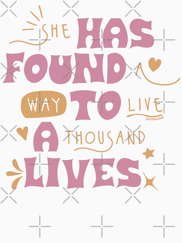 She Has Found A Way To Live A Thousand Lives / Yellow Pink Bookish Aesthetic Bookworm Quote Kindle Tbr Reading Booktok by Latinoladas
