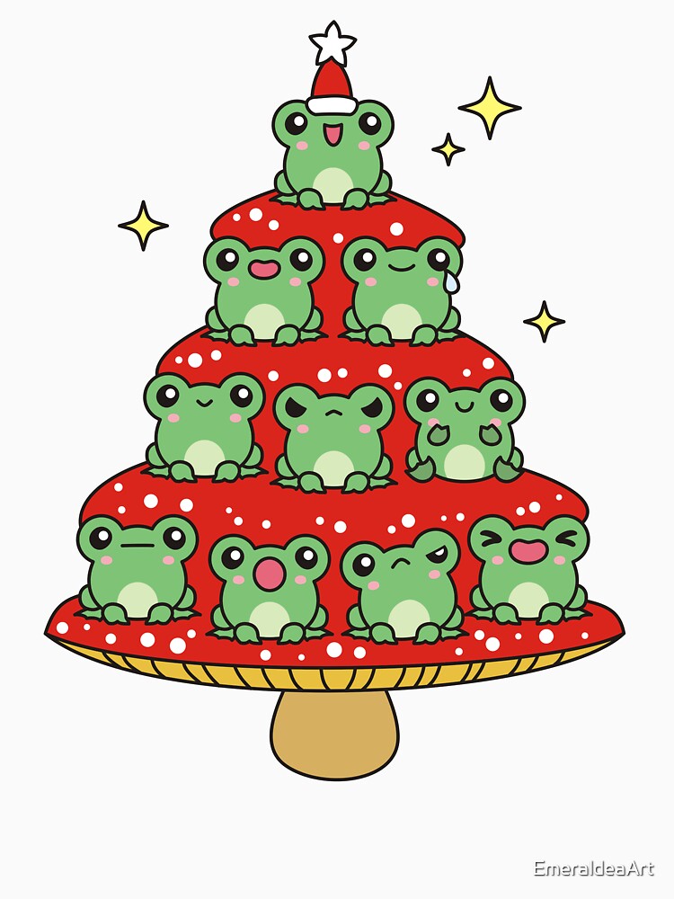 Frogs on Xmas Tree by EmeraldeaArt