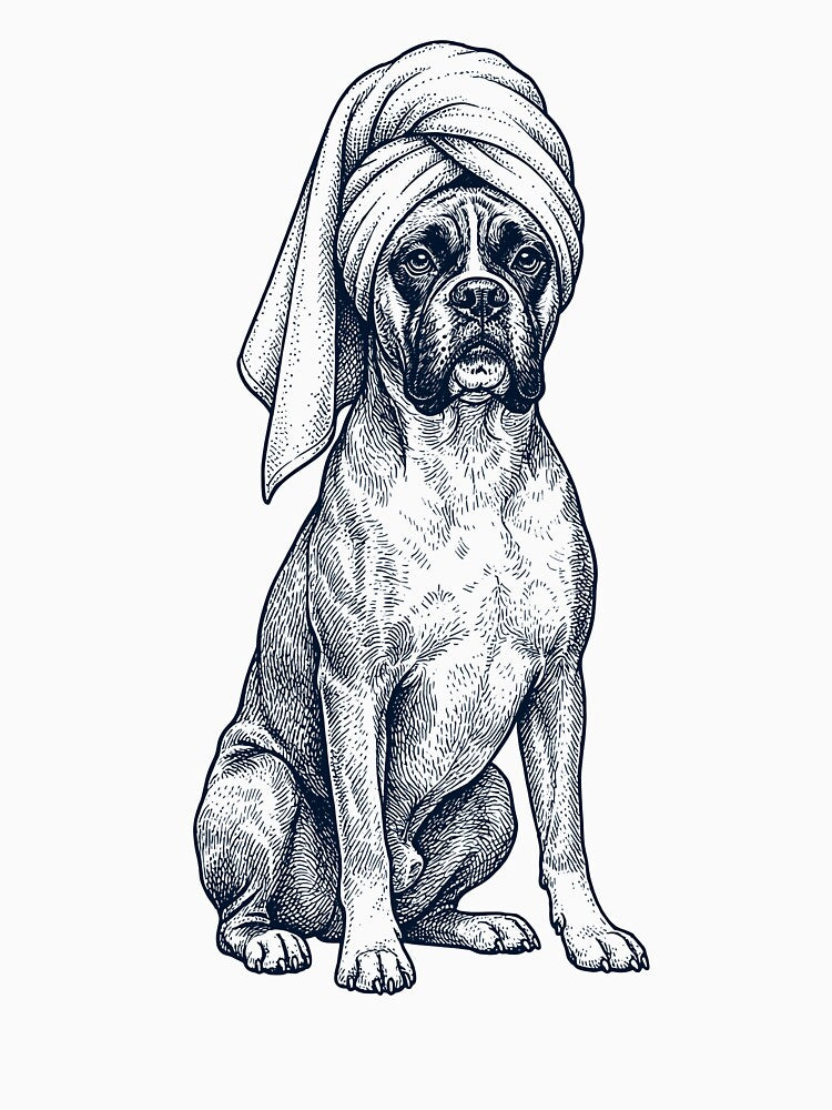 Boxer Dog Spa Bath Dog Mom Dad by DoodleTortle