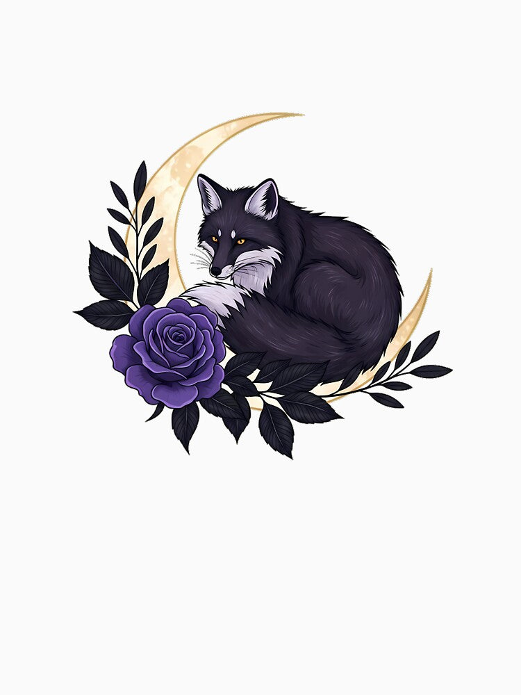 Crescent Fox Rose Gift by IllumeInk