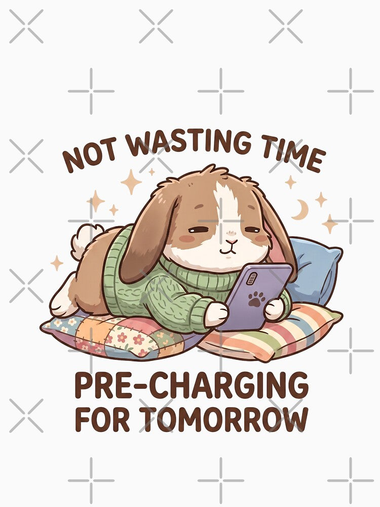 Nicht Zeitverschwendung Vorladen Akku Hase Sticker by CrystalMineArts