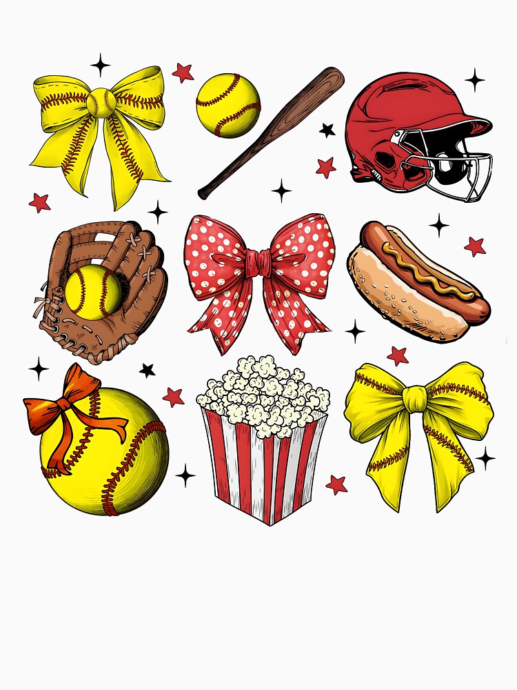 Retro Softball Coquette Bow by Ctiborbrabec