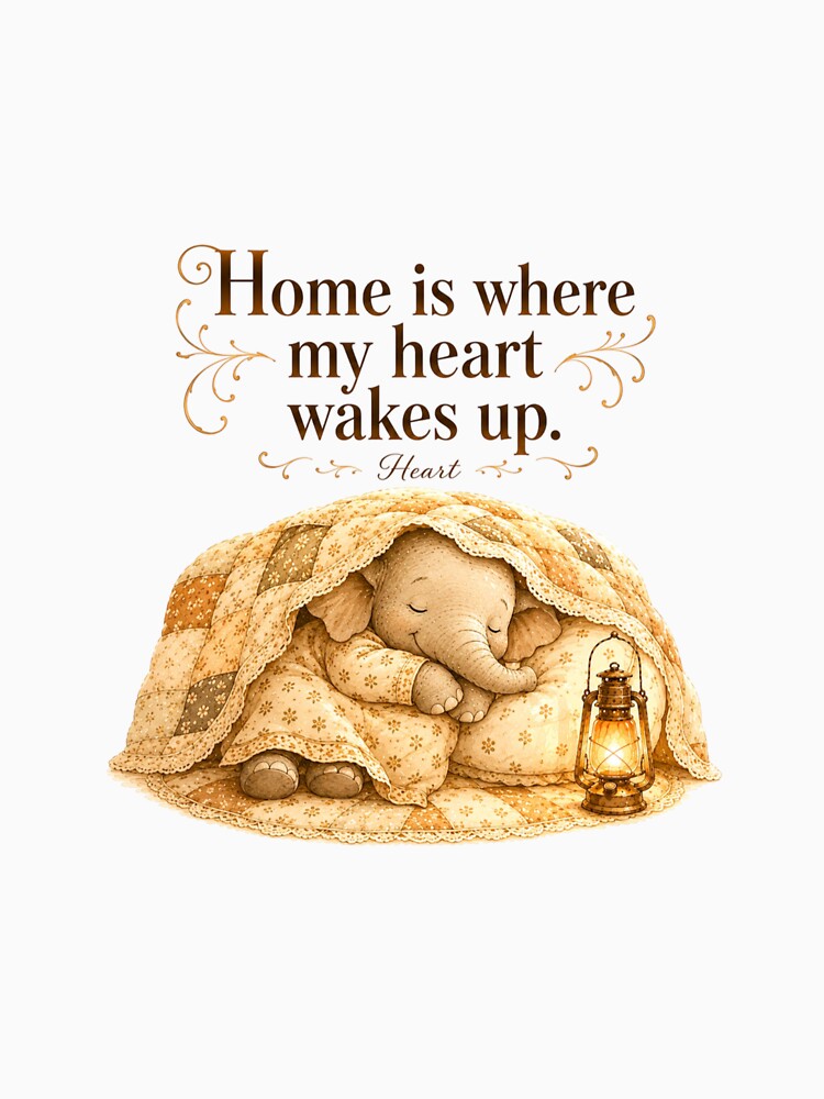 Home Is Where My Heart Wakes Up Vintage Elephant Cozy Blanket by AQUILAKREO