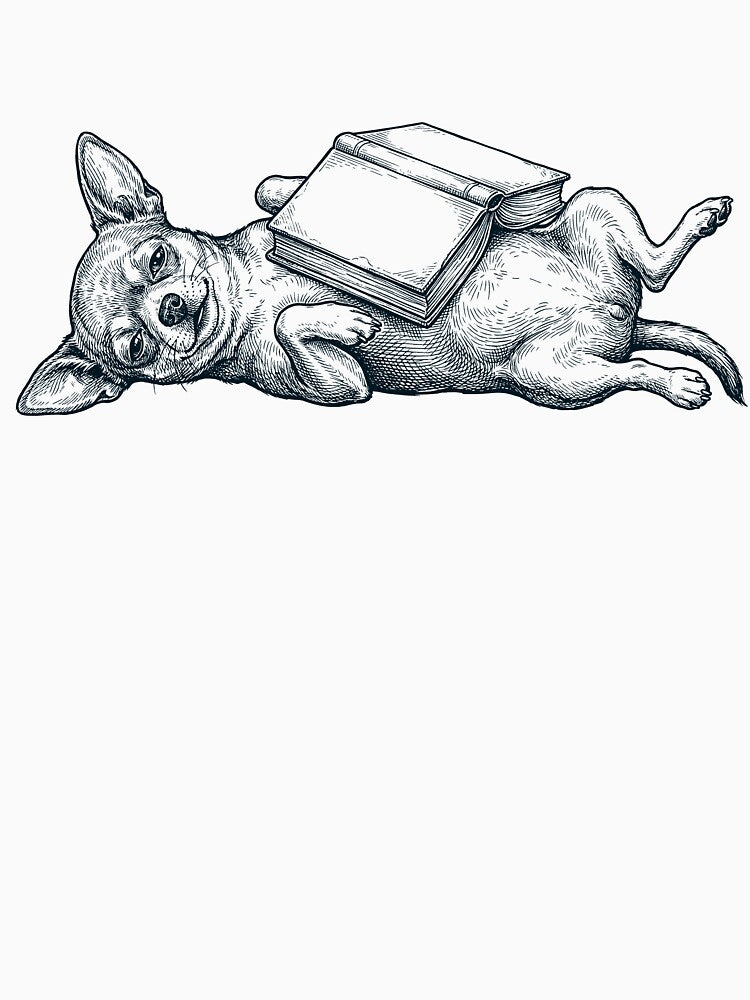 Funny Chihuahua Reading Book Nap Dog Lover by DoodleTortle