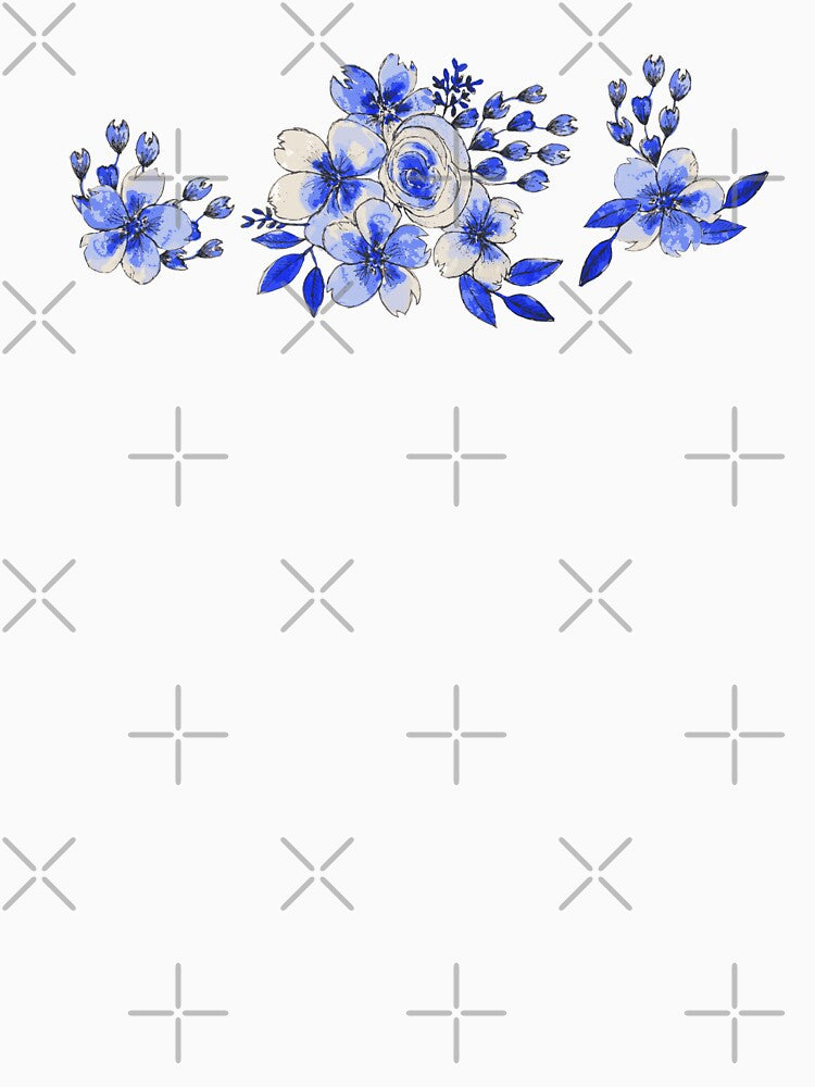 Blue and White Bouquet of Flowers Wreath by RosalieReeves