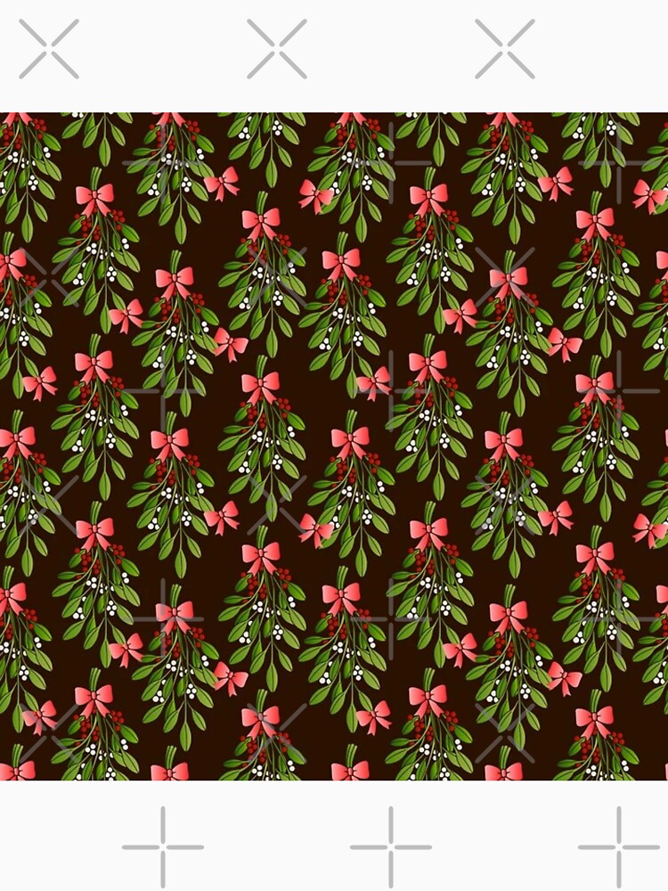 Festive Christmas Berries and Red Bows, Seamless Berry Branches and Bunches by silviaol