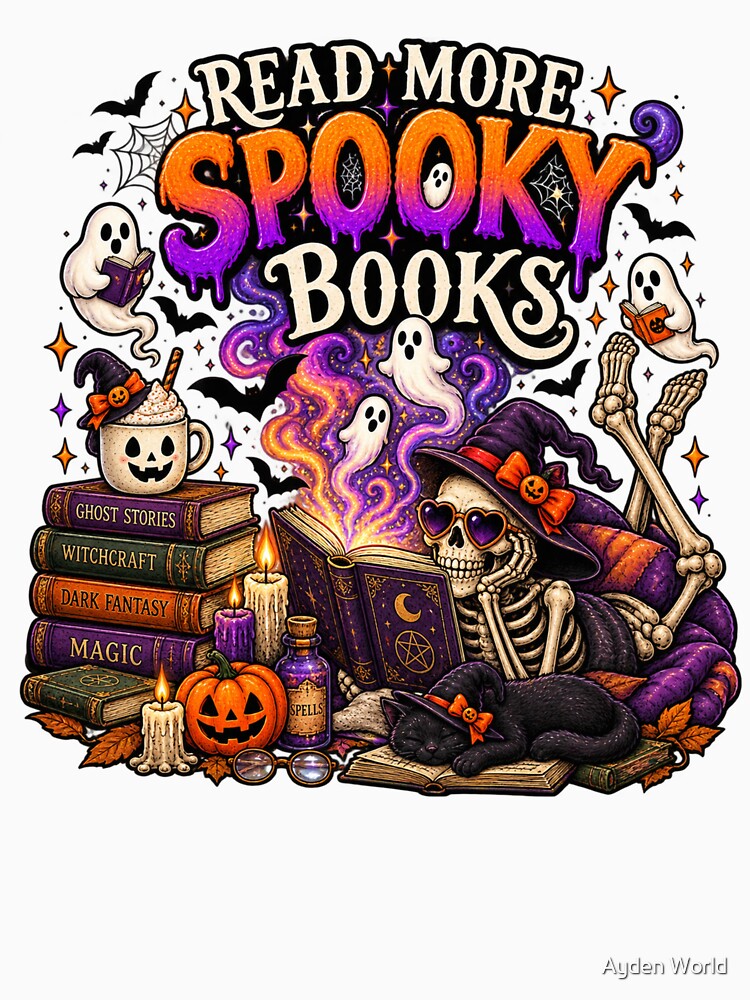 Read More Spooky Books – Halloween Book Lover Gothic Reader Design by Ayden World