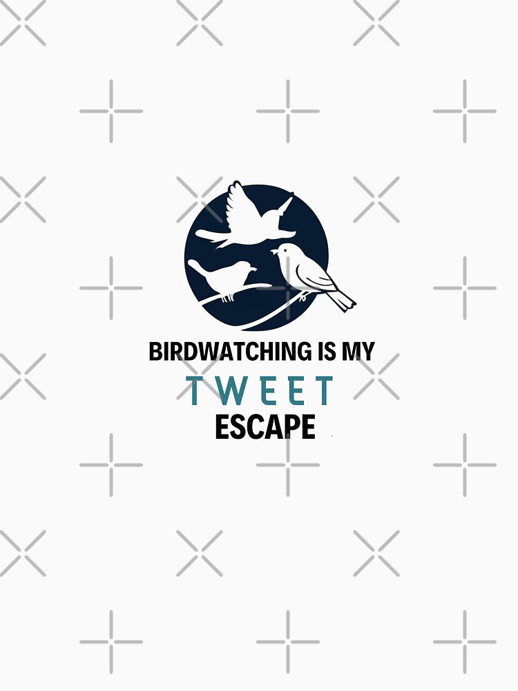 “Birdwatching is my Tweet escape” blue slogan for bird watchers by VoilaPrint