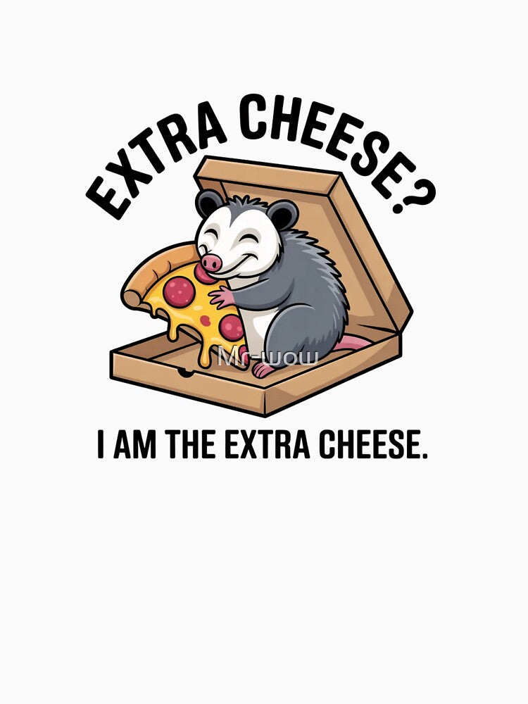 Funny Extra Cheese Possum Pizza Lover Meme Sticker by Mr-wow