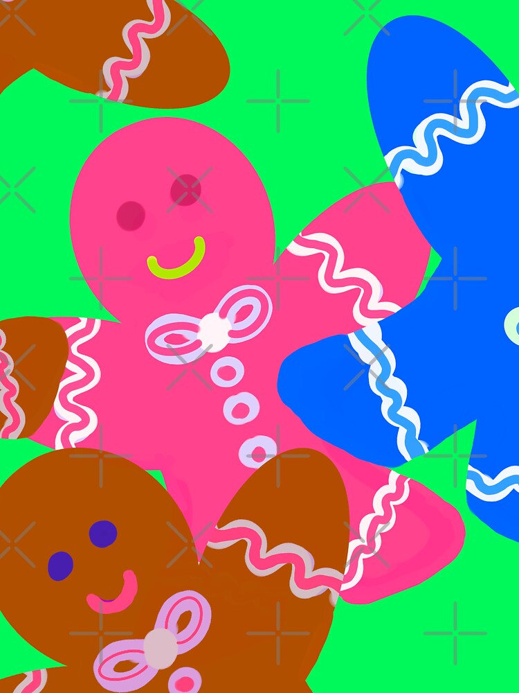 Colorful Christmas Cookies Green Background / Repeating Pattern by Victoria Rose