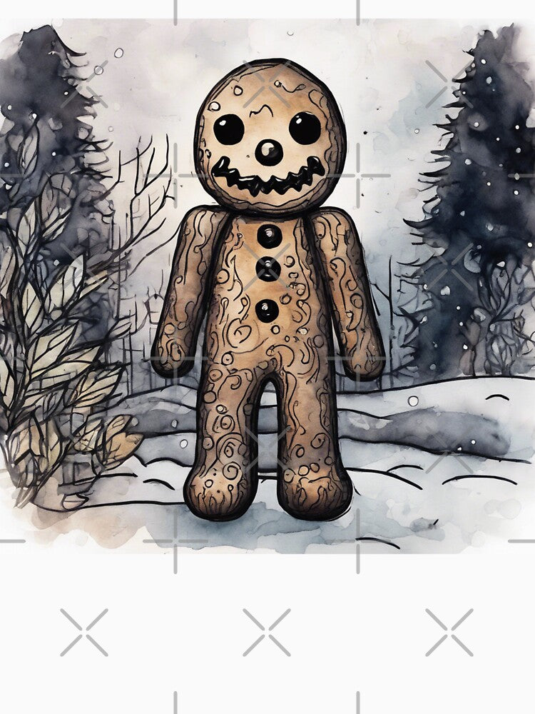 Christmas and Holiday Gingerbread man - Watercolor & Ink 3 by KBMediaArt