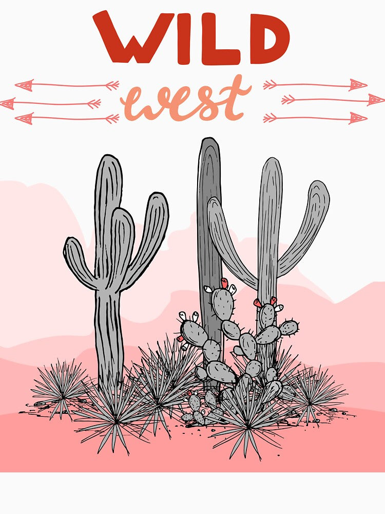Wild West Pink Shirt for Western-Loving Girls Funny Tee by MRConT