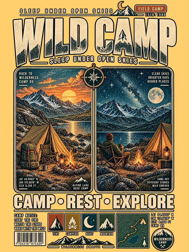 WILD CAMP — SLEEP UNDER OPEN SKIES by KrungiT Design