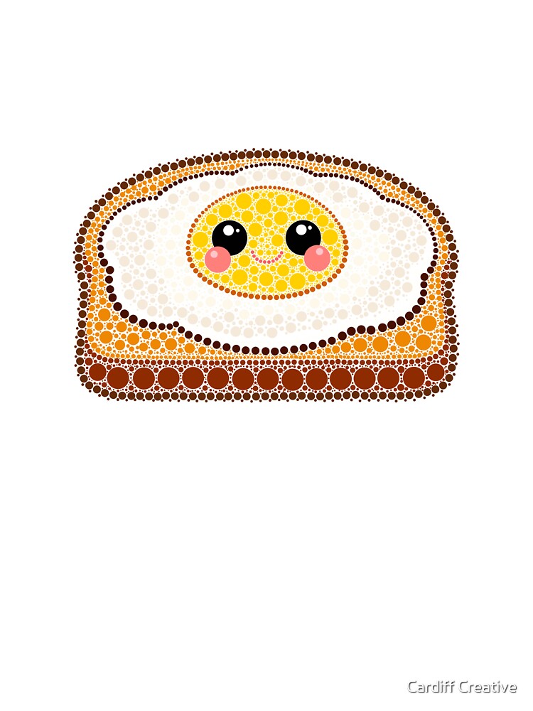 Kawaii Egg and Toast Dot Art by Cardiff Creative