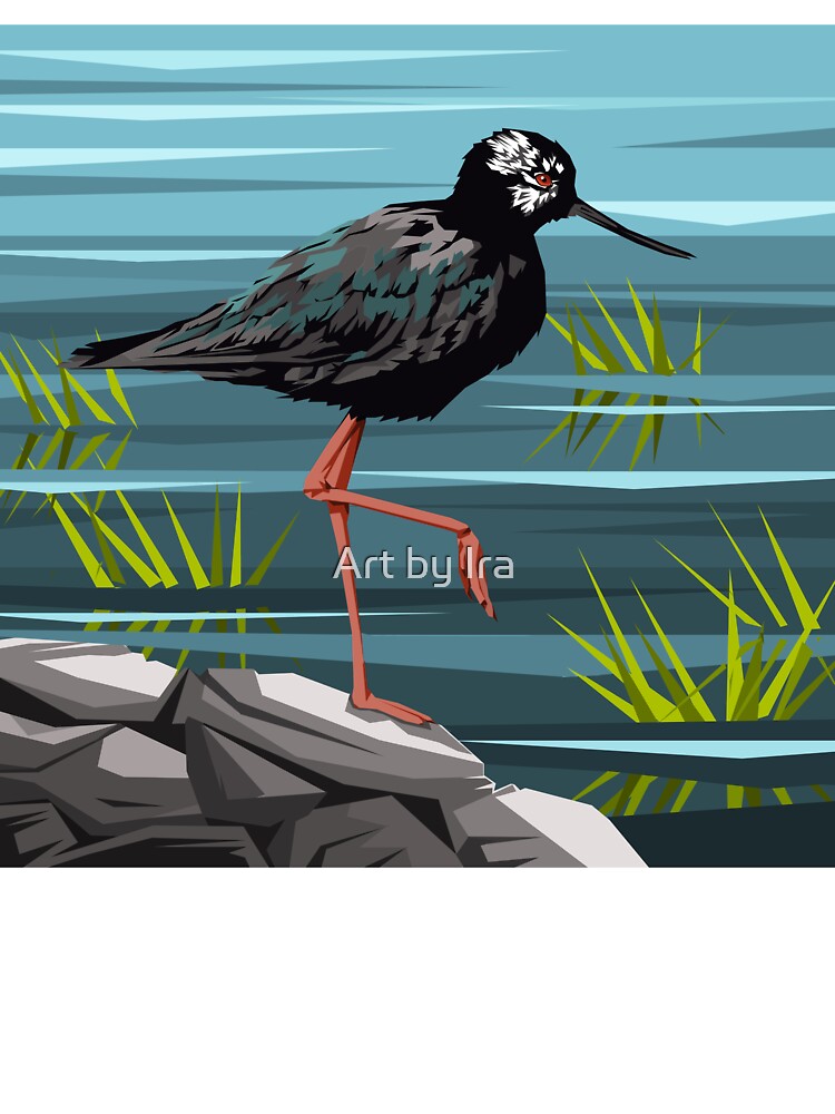 Kakī | Black stilt by Art by Ira