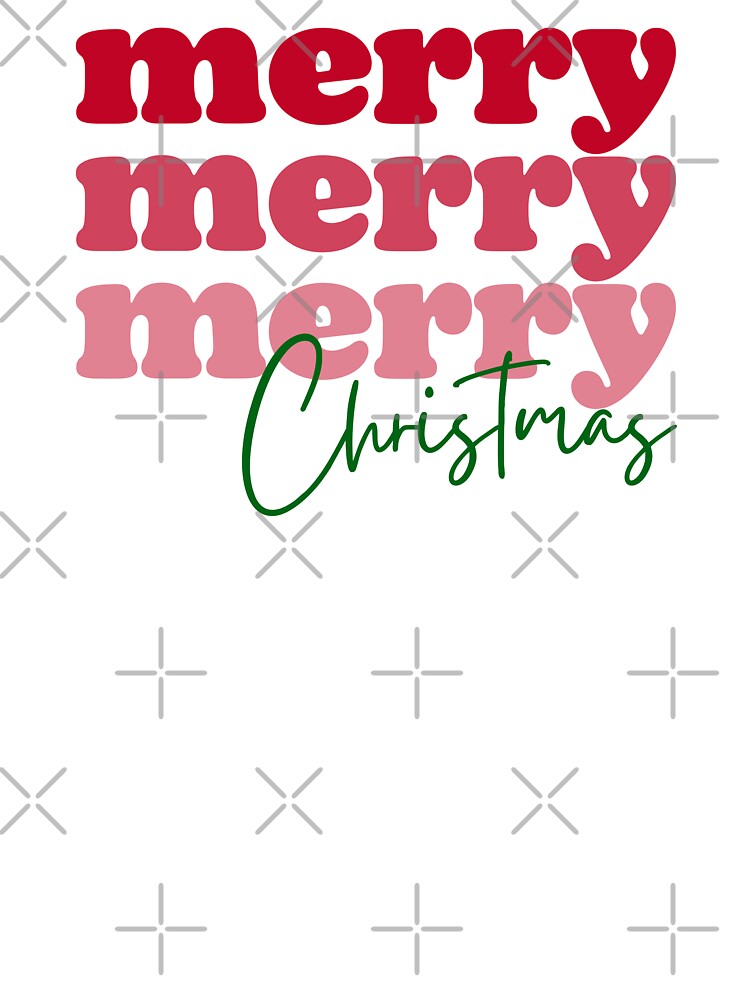 MERRY CHRISTMAS | MODERN MERRY CHRISTMAS W/ REPEATING TEXT DESIGN by Festive Feminist