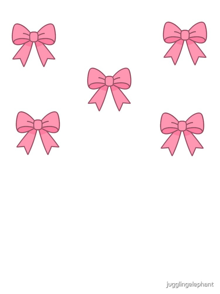 Cute Pink Coquette Bow Sticker Pack – Clean Minimal Vector Graphic by jugglingelephant