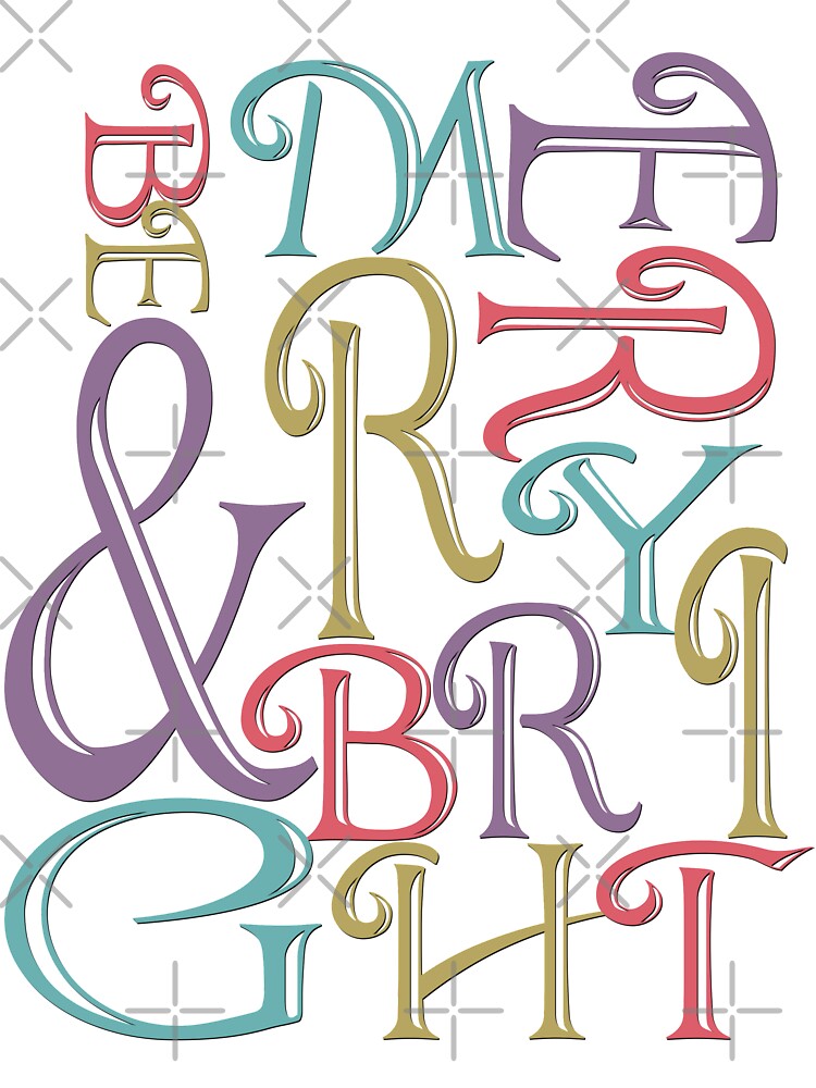 Modern Typography Merry and Bright by IconicTee