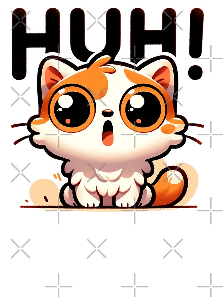 Huh Cat Meme Sticker: Puzzled Kitty by NexaArts