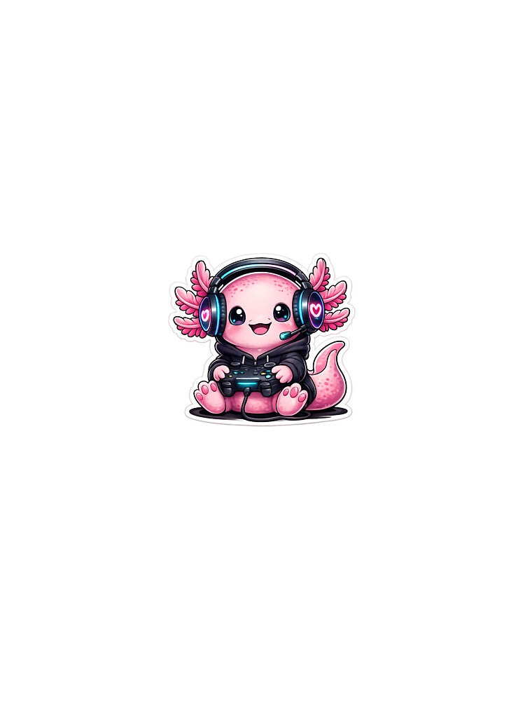 Cute Gamer Axolotl Sticker by Jeet's Sticker Shop