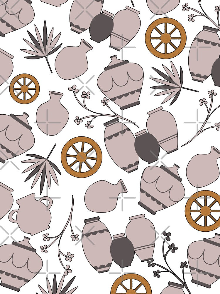 clay pots pottery ceramic kiln artist floral love for pottery pattern by DesignYourWaystore