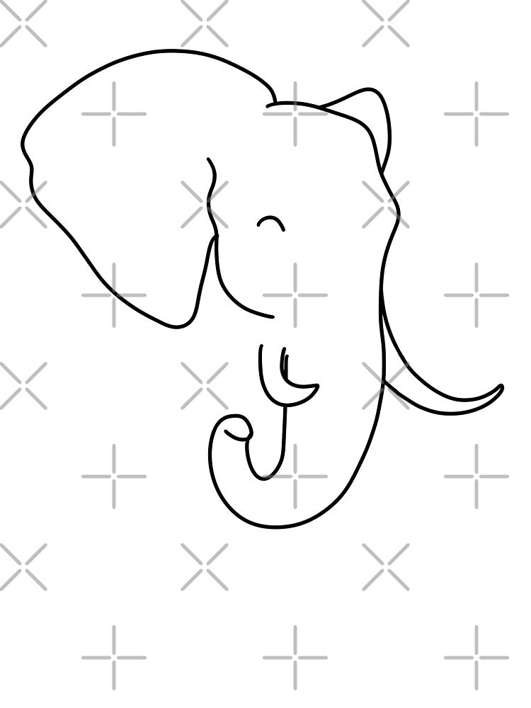 Minimalist Elephant - Large Print by magic8walrus