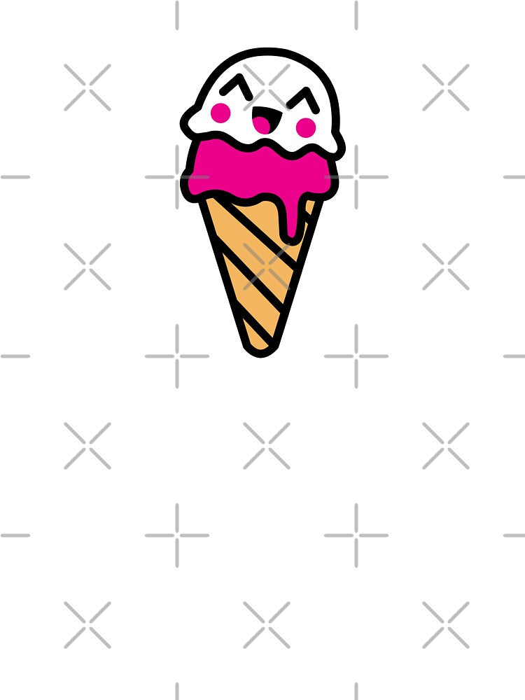 Cute Kawaii Happy Ice Cream Cone by KawaiiStickers-