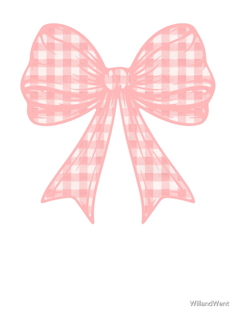 Coquette Coral Pink Gingham Bow Aesthetic by WillandWent