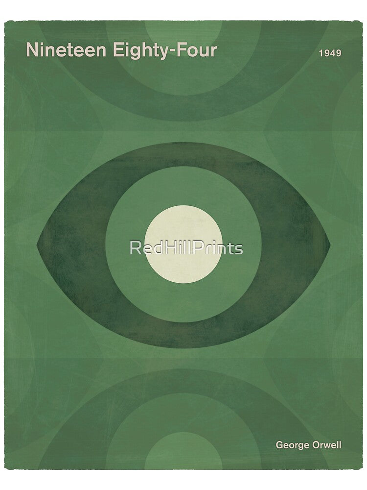 Nineteen Eighty-Four, George Orwell Dystopian Literary Minimalist Art for Book Lovers by RedHillPrints