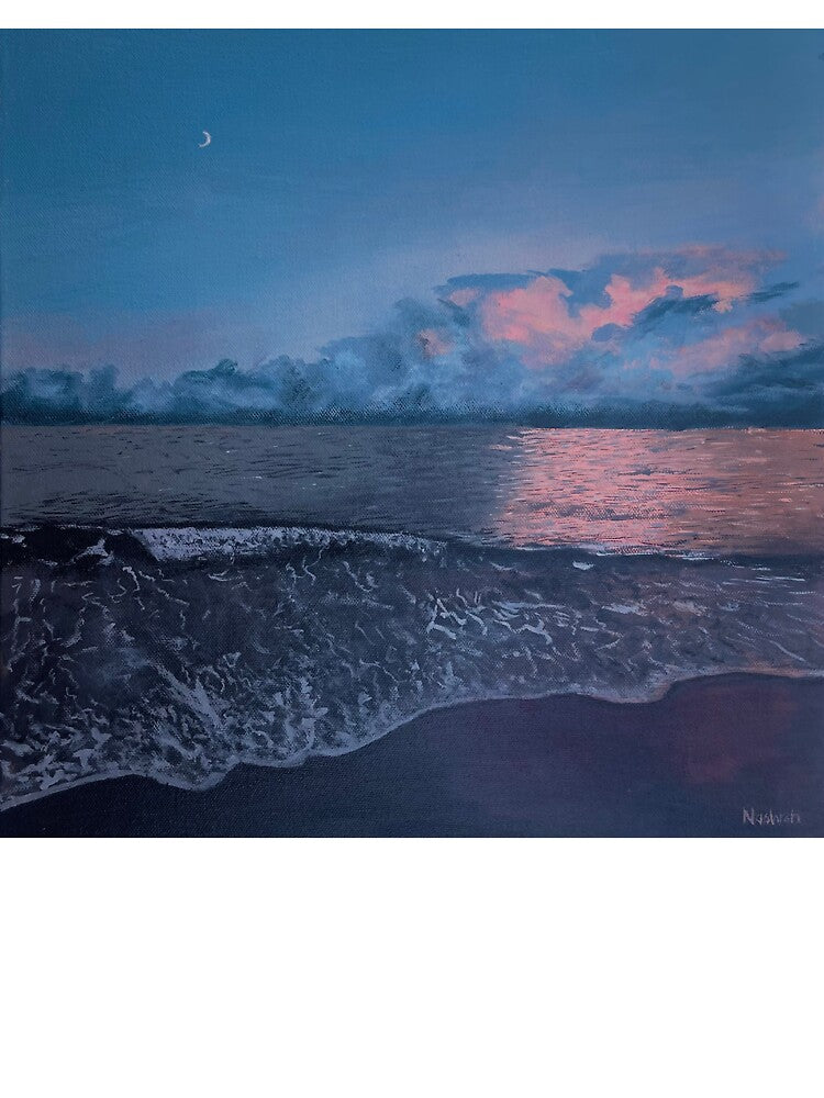 Glowing cloud and waves by Nashrah.paints