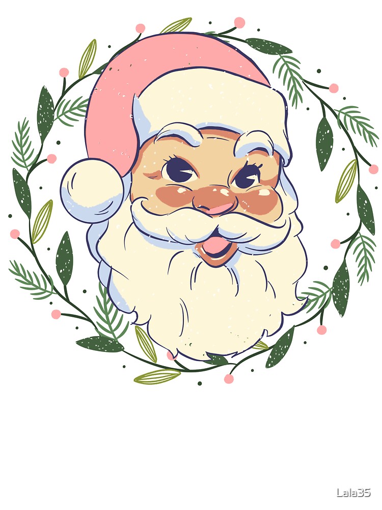 Retro pink santa christmas 70s style xmas santa claus womens mens by Lala35