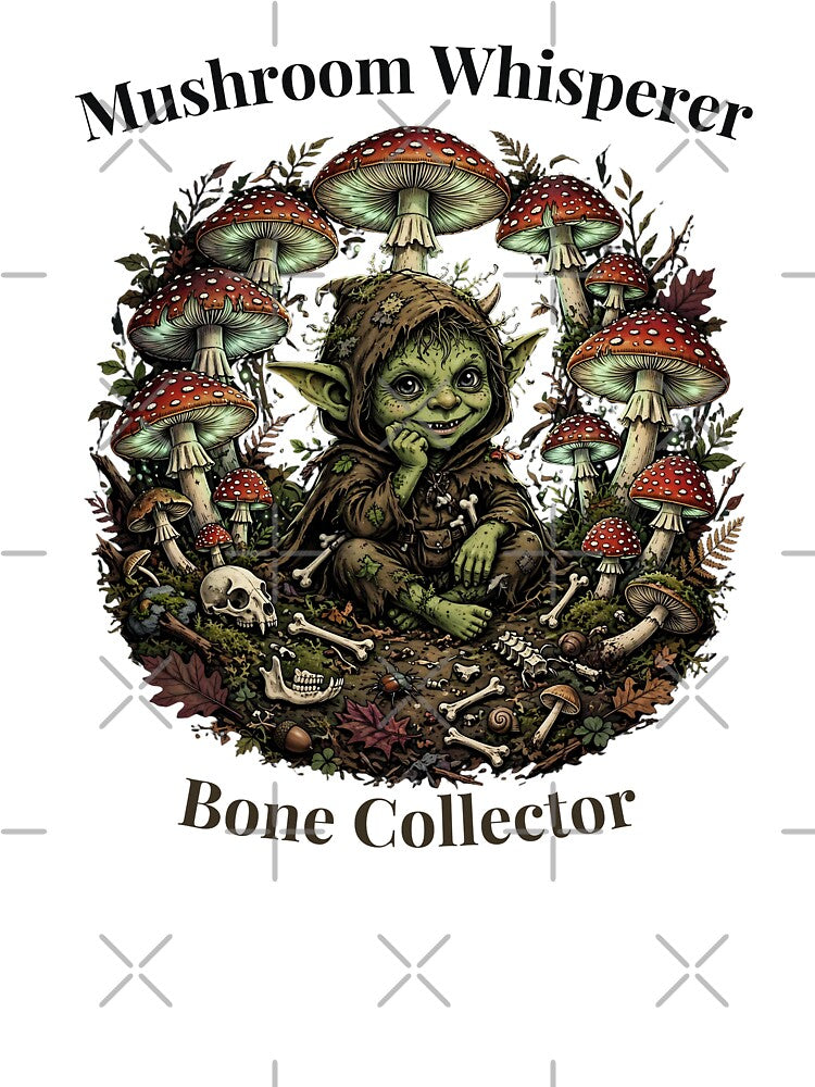 Mushroom Whisperer Bone Collector Goblin Goblincore Fantasy Art Halloween by Neurospicy Trolls