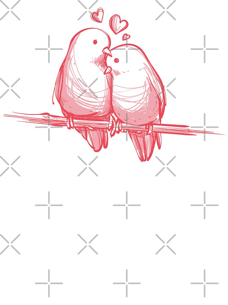 pink background with hand drawn birds' art by tshirtsdesign9