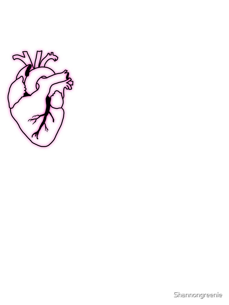 Anatomical heart with pink shadowing by Shannongreenie