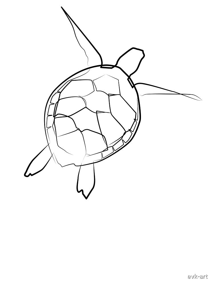 One Line Art of Turtle by evk-art