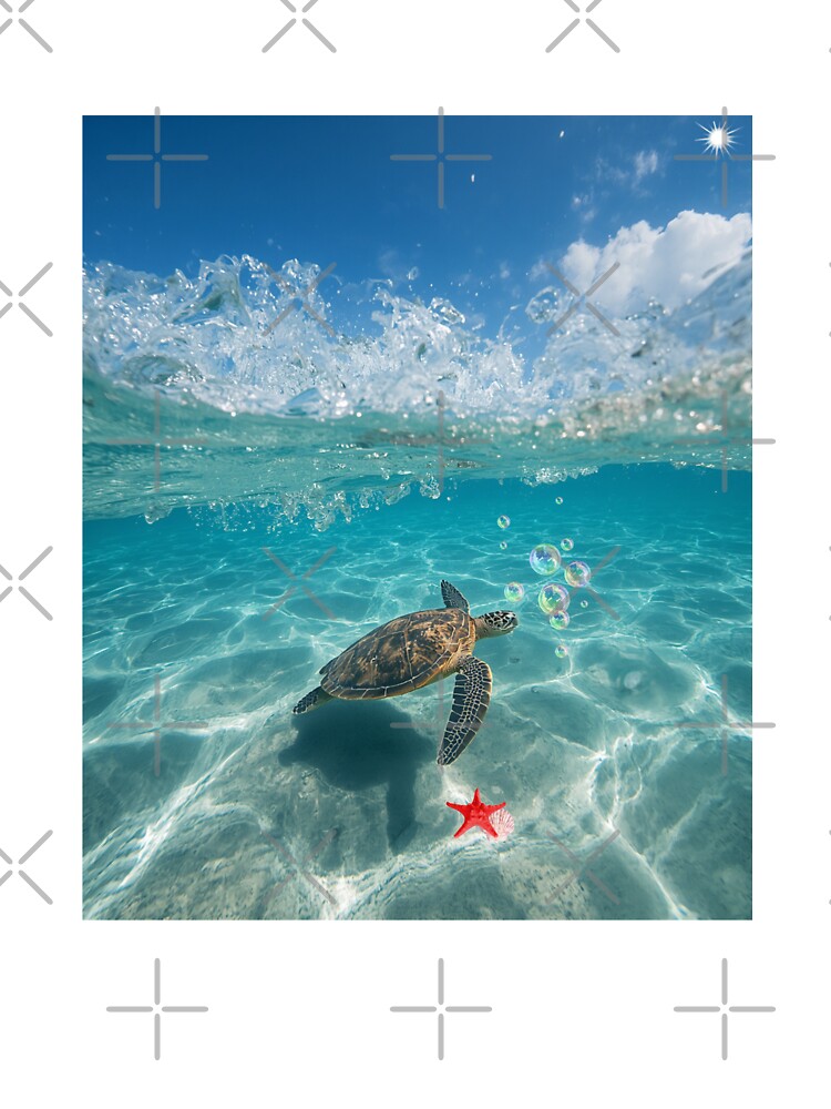 Lost in the Blue - Sea Turtle by BeeStylishTees