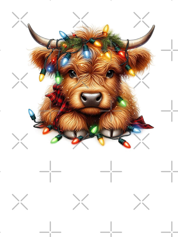 Christmas Highland Cow With Lights by TheAnimalZ00