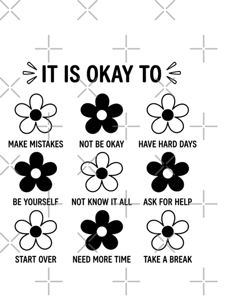 Copy of Positive Affirmations Mental Health Matters Boho Flowers by w66aboo