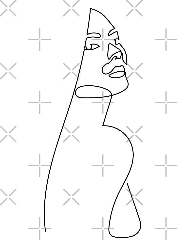 Beautiful with long hair | One Line Drawing | One Line Art | Minimal | Minimalist by One-Line-Artist